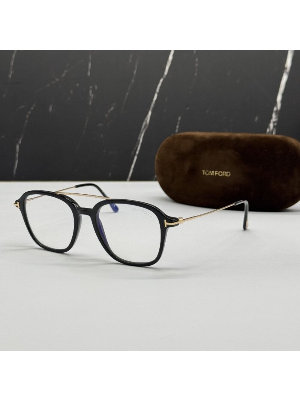 NEW TOM FORD TF5610 001 BLACK/GOLD MEN EYEGLASSES TOM FORD FT5610 001 EYEWEAR